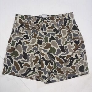 Camo Elastic-Waist Kids Shorts - Green/Brown